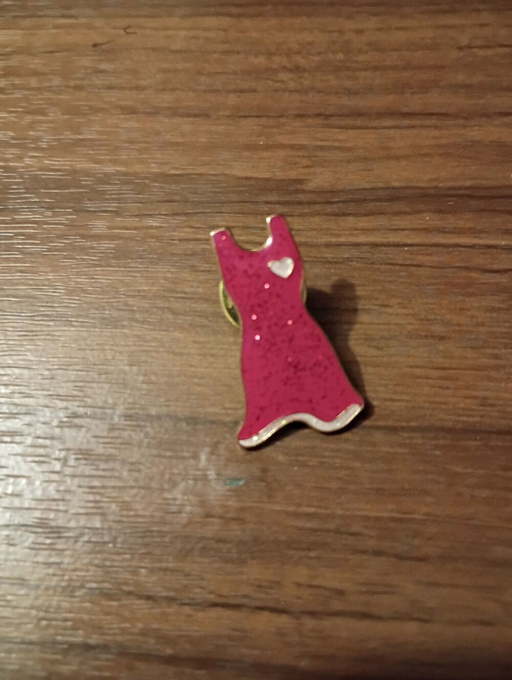 Sparky Red Dress Enamel Lapel Pin Heart Health Awareness